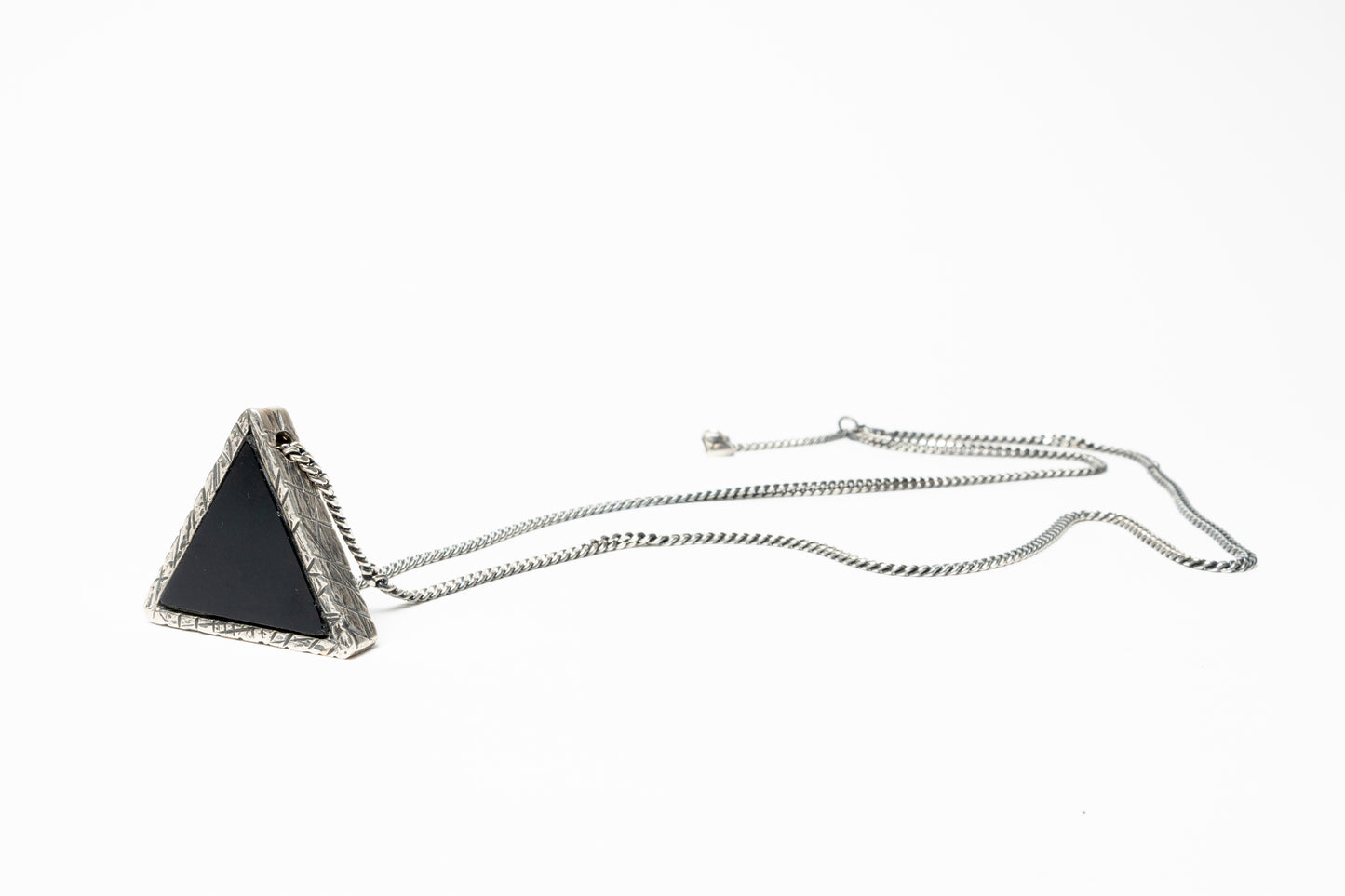 Black Obsidian Triangle Necklace