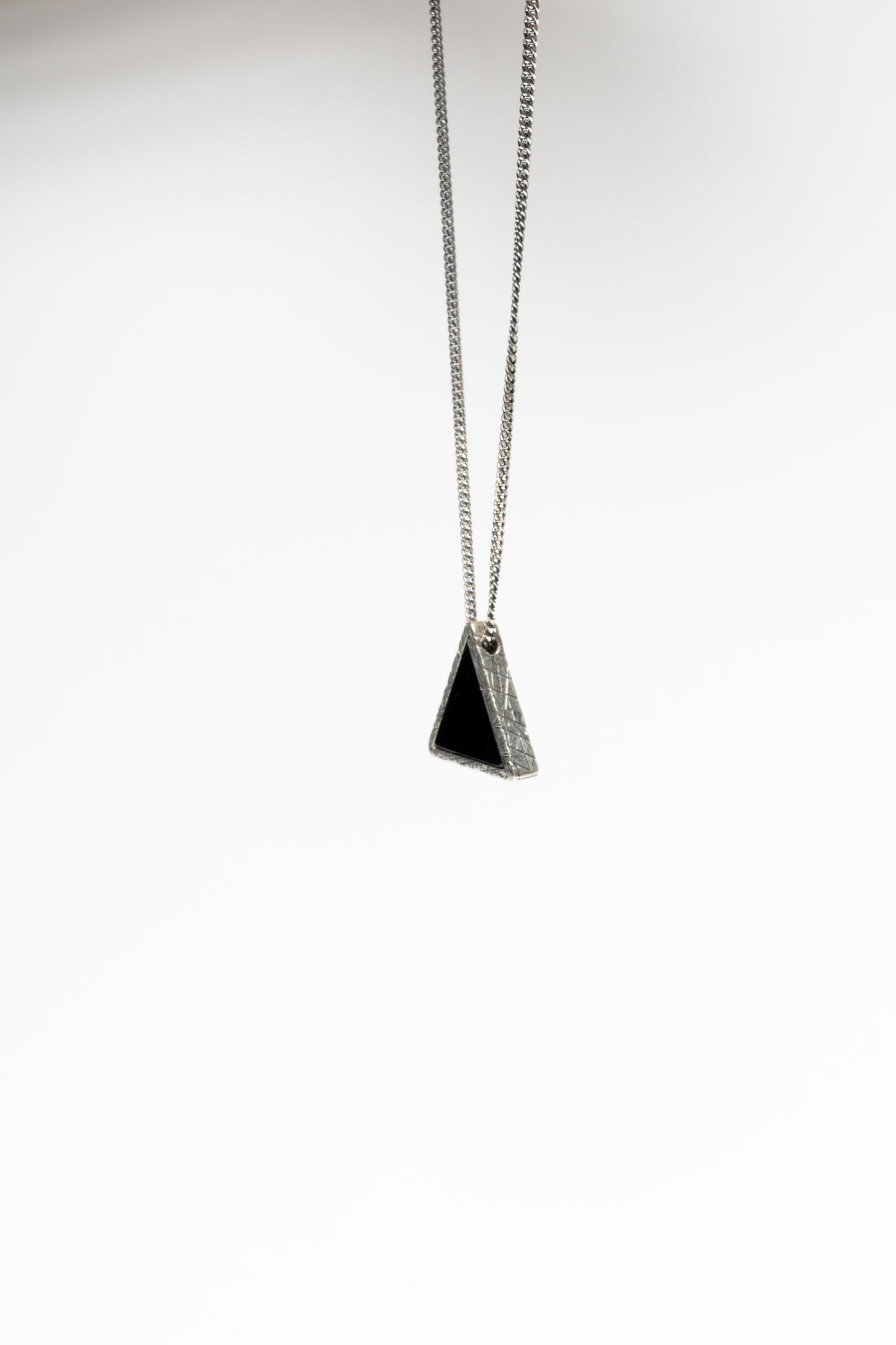 Black Obsidian Triangle Necklace
