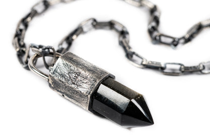 Golden Fire Obsidian Amulet